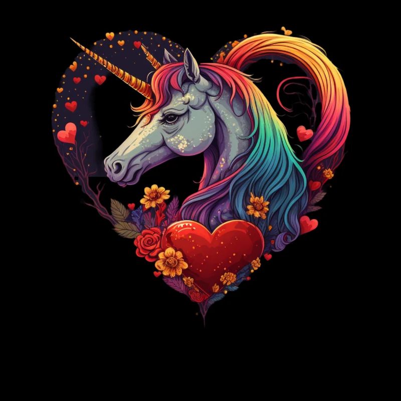 Einhorn mit Herzen