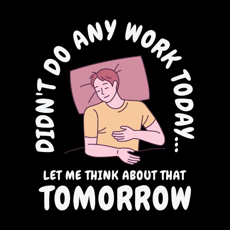 Procrastinator Work Sleeping Line Art Dessin