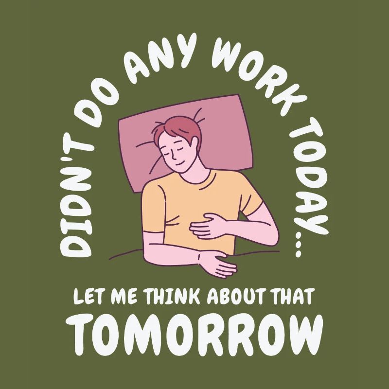 Procrastinator Work Sleeping Line Art Dessin