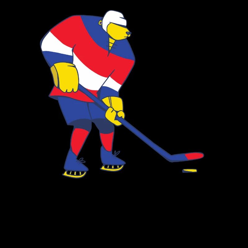 Eisbär spielt Eishockey