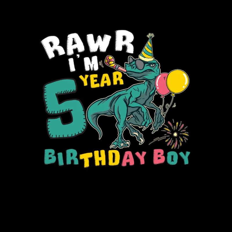 Rawr j'ai 5 ans garçon d'anniversaire Raptor 5 ans 5e