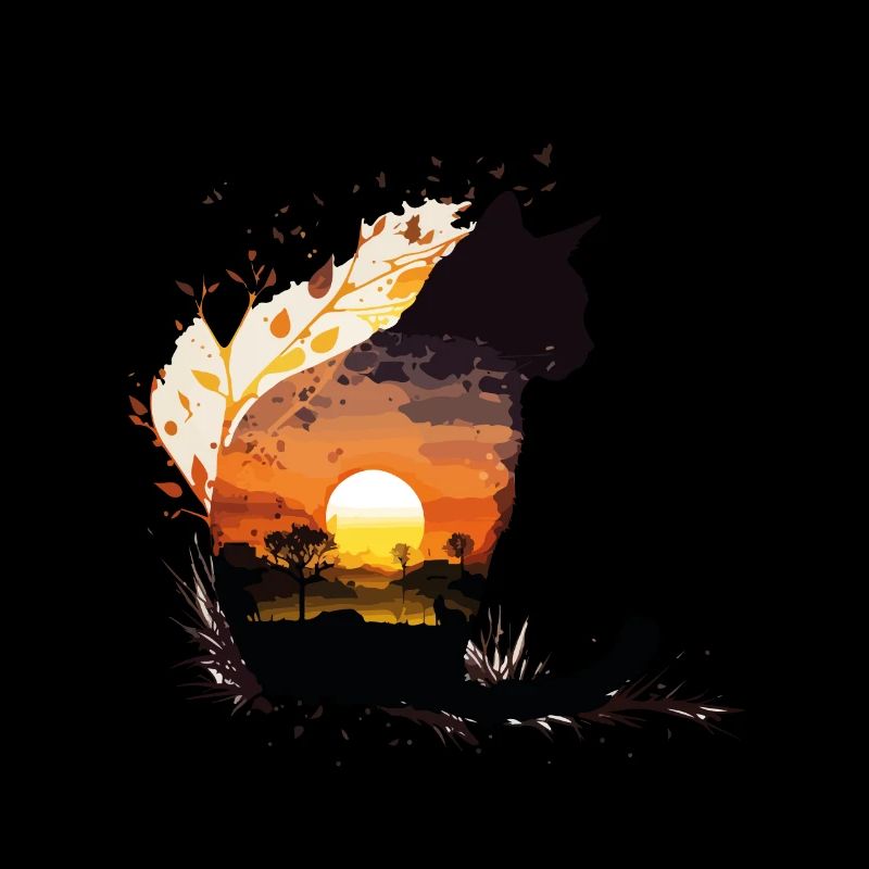 cat sunset