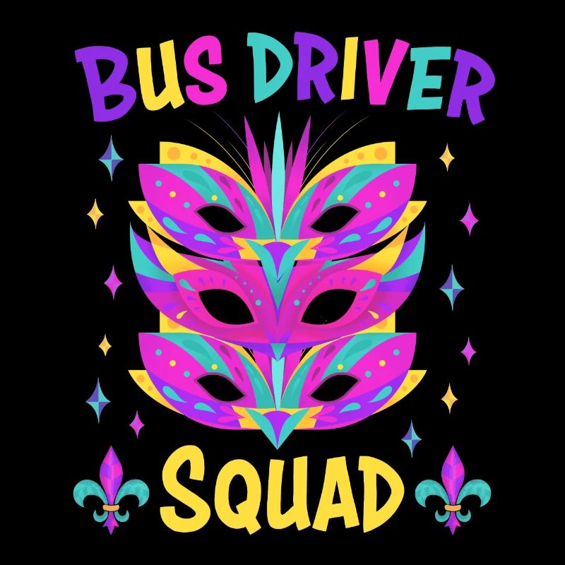 Bus Driver Squad Mardi Gras Costume Tee