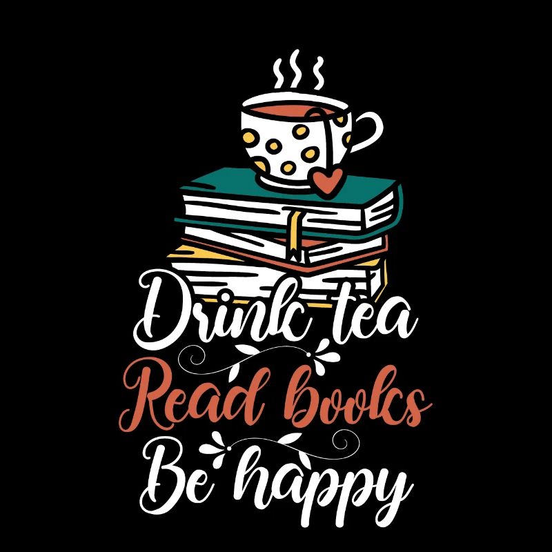 Tee Trinken Bücher Lesen Glücklich Sein