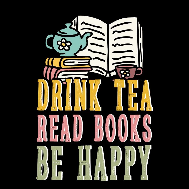 Tee Trinken Bücher Lesen Glücklich Sein