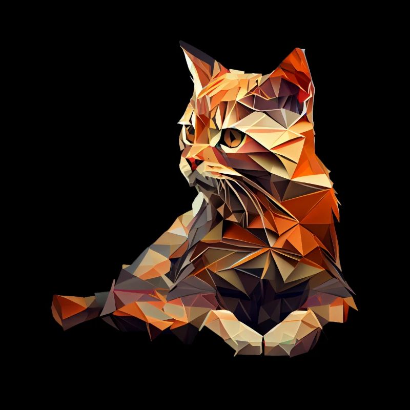 Chaton Chaton Chat Polygone Chat