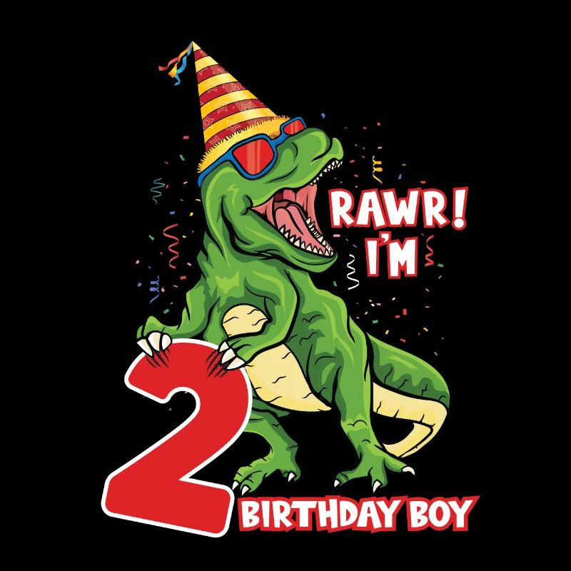 Rawr i'm 2 Birthday Boy Dinosaur Saurus Lover