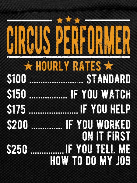 Circus artist hourly wage
