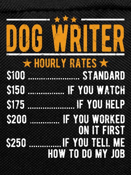 Dog writer hourly wage