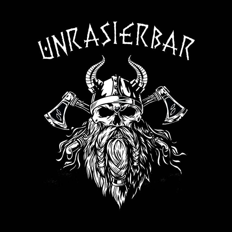 Bartträger Bart Wikinger Lustig Spruch Unrasierbar