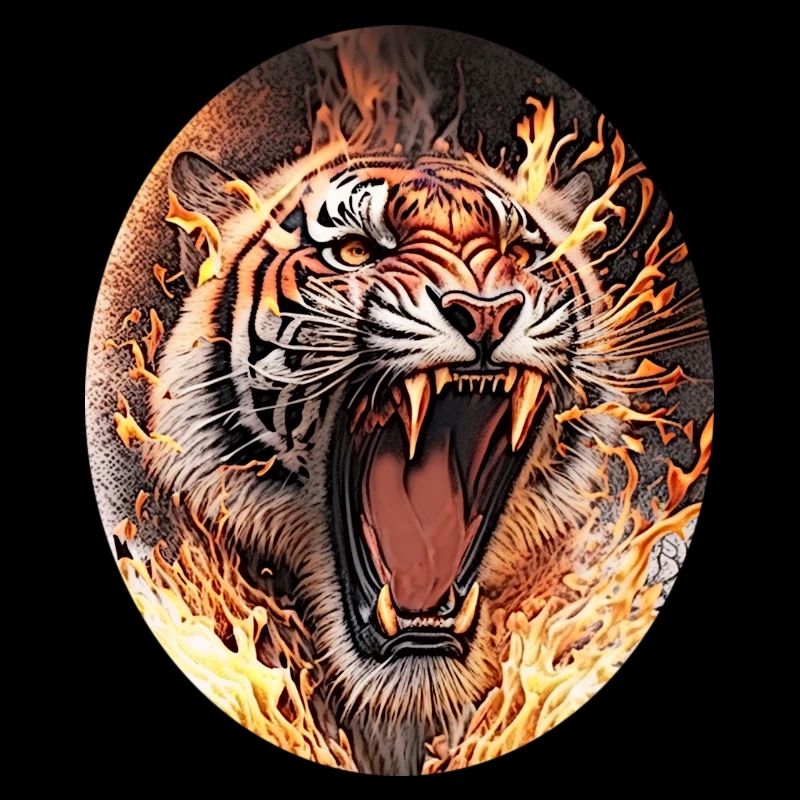 Tiger on fire