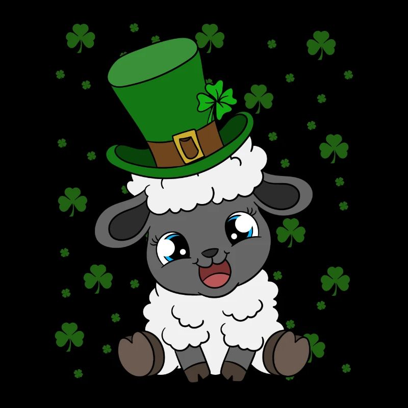 Sheep Shamrocks Saint Patrick's Day