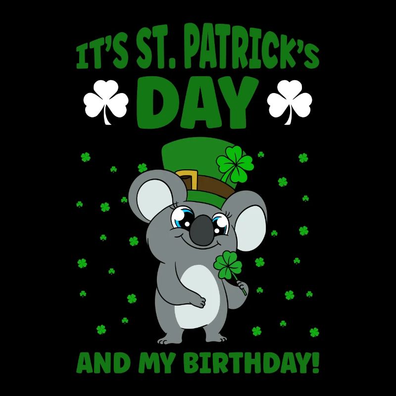 Mignon koala avec chapeau Saint-Patrick