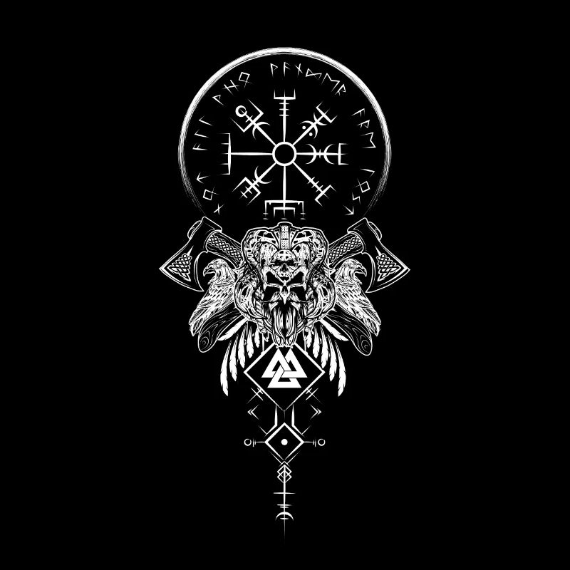 Keltischer Vikinger Vegvisir Kompass Wikinger