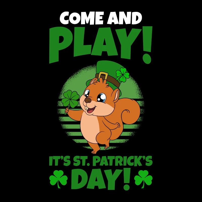 Squirrel Clover St. Patrick's Day