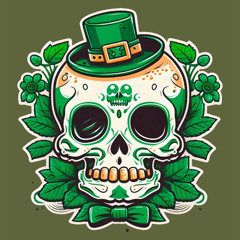 Cute Kawaii Sugar Skull Leprechaun St Patricks