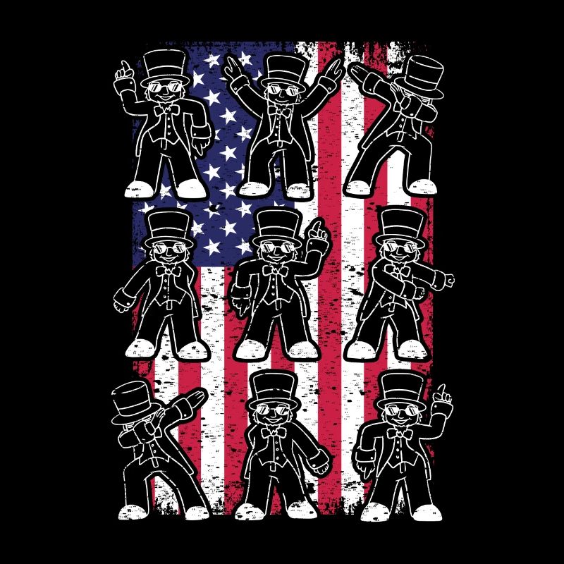 Dancing Dabbing Americans July 4 U.S. Flag Dab