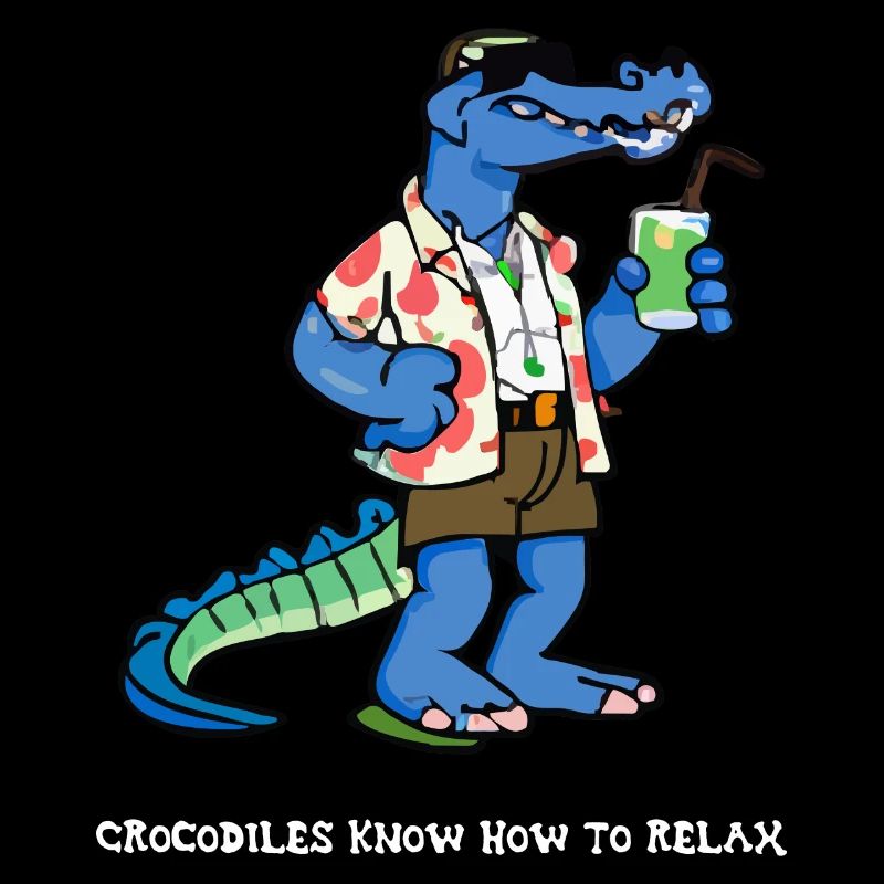 Dolo das Krokodil beim Cocktail