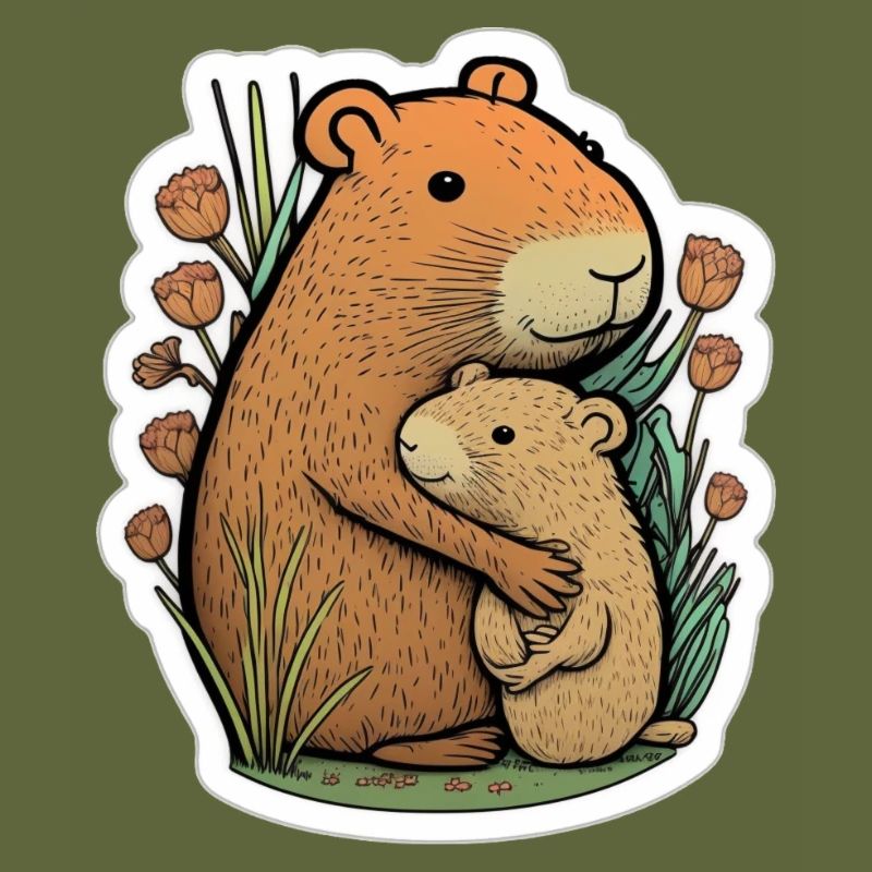 Capybara kuschelt