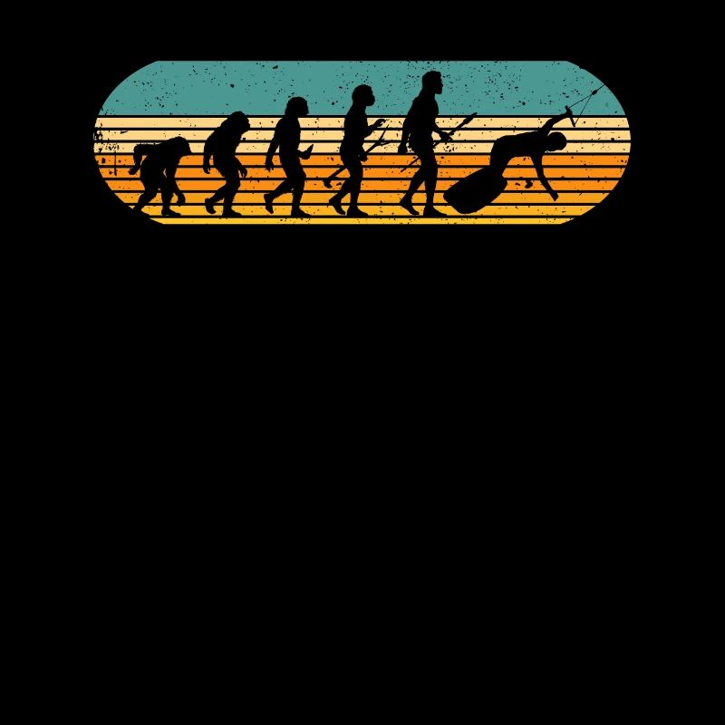 Retro Wakeboard Evolution des Menschen Wakeboarder