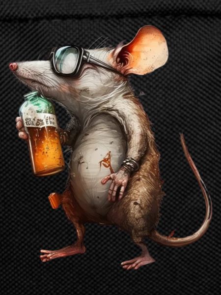 Funny beer mouse with glasses