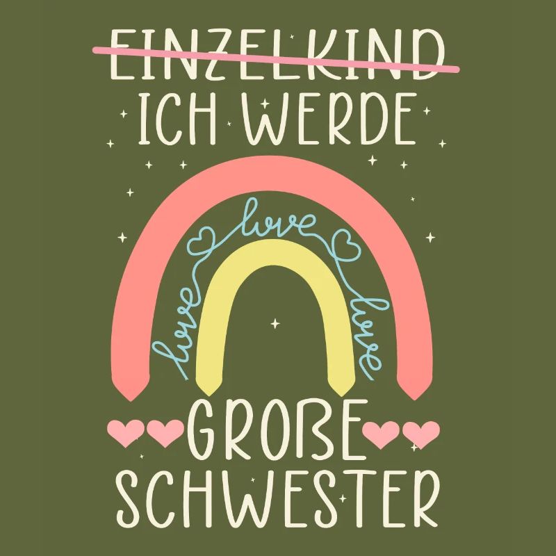 Ich werde Große Schwester Regenbogen Babyfeier