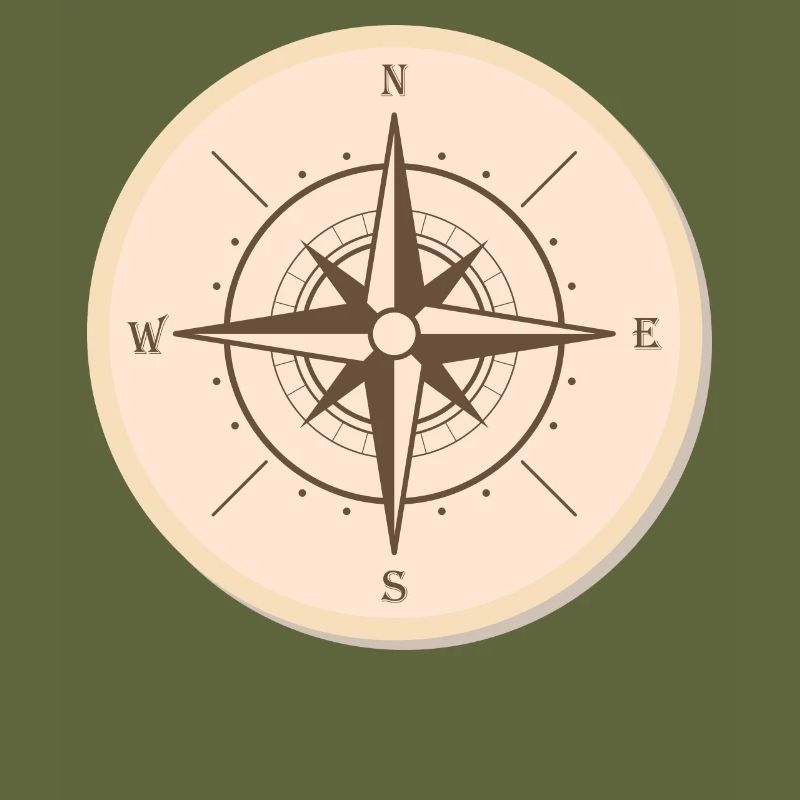 The compass rose finally compasses to indicate the North