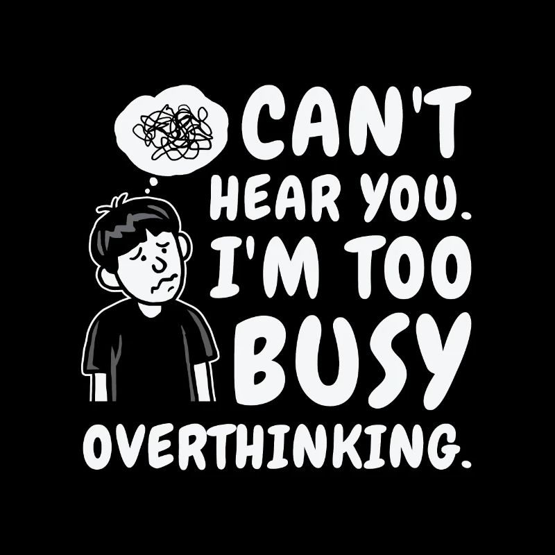Suranalyse du dessin au trait Dessin Overthinker