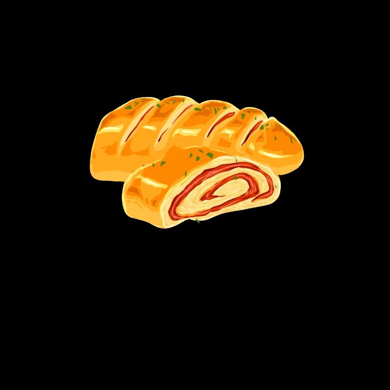 Drawing of a pizza Stromboli