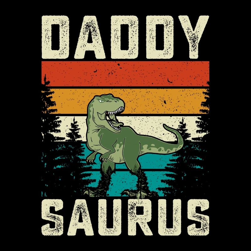 Daddy Saurus Rainbow Background Dino