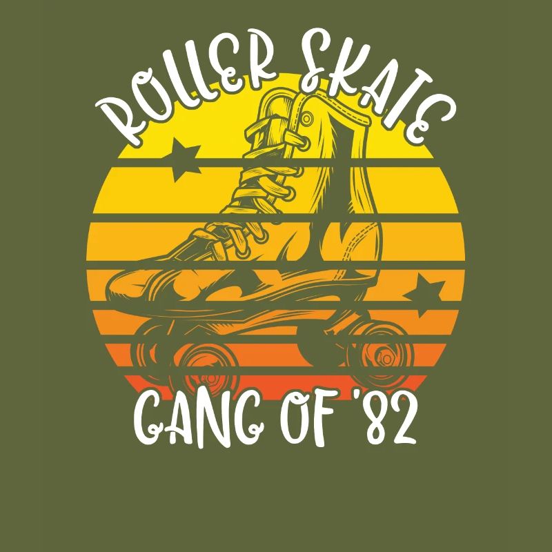 Rollschuhfahrer Rollerskates Rollschuh Gang 1982