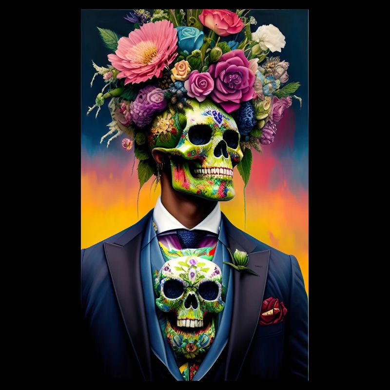 ARTWORK Flower Skull