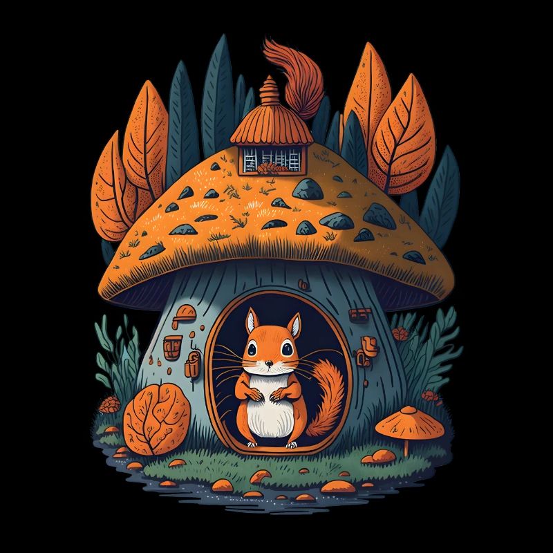 Mushroom Cottage Squirrel