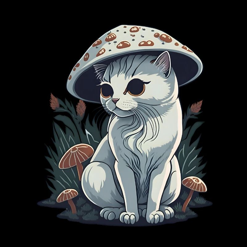 Trippy Mushroom Cat