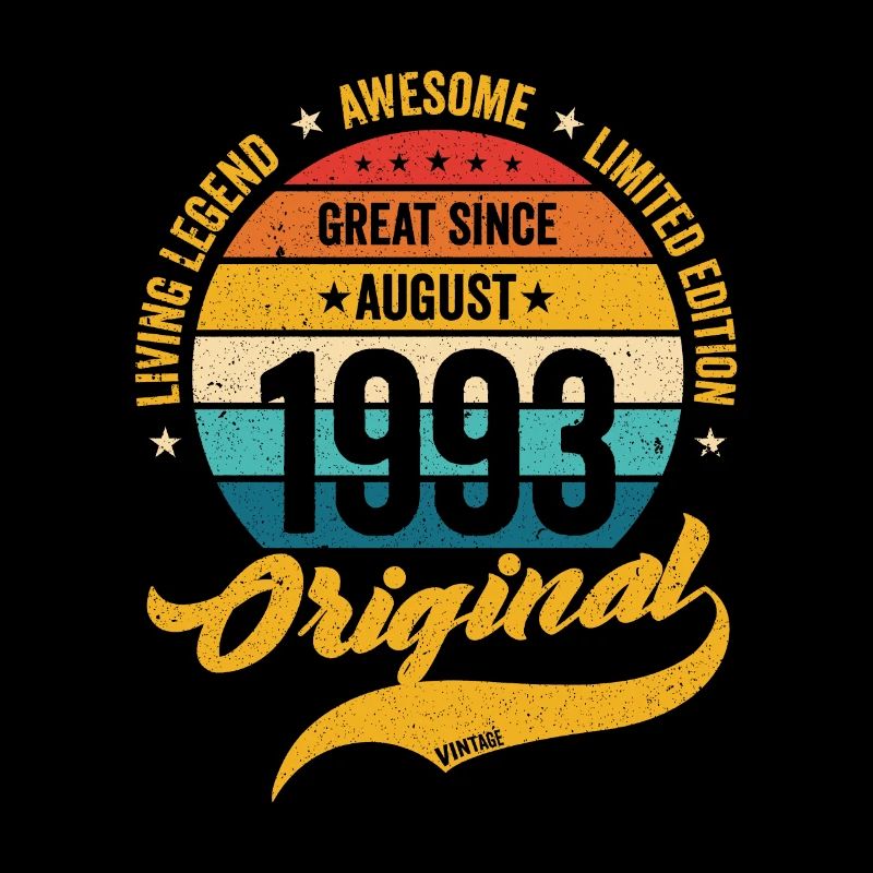 Rétro 30 ans août 1993 Anniversaire Millésime