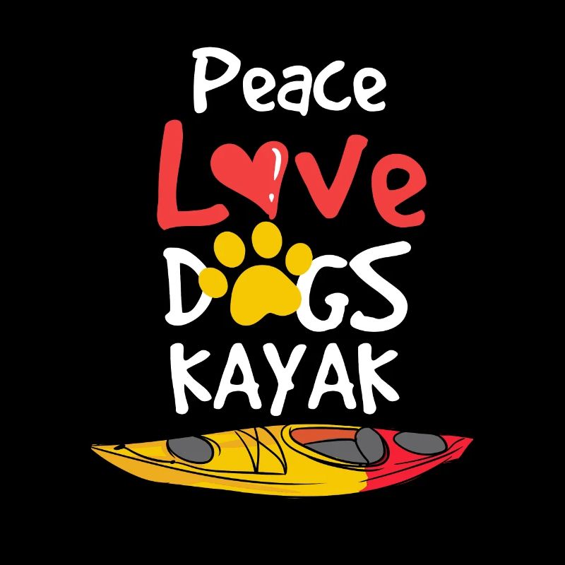 Frieden Liebe Hunde Kajak