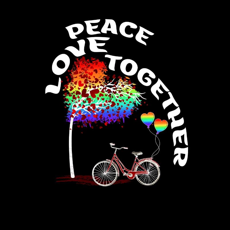 LGBTQ Bicycle Tree LGBT Saying Rainbow