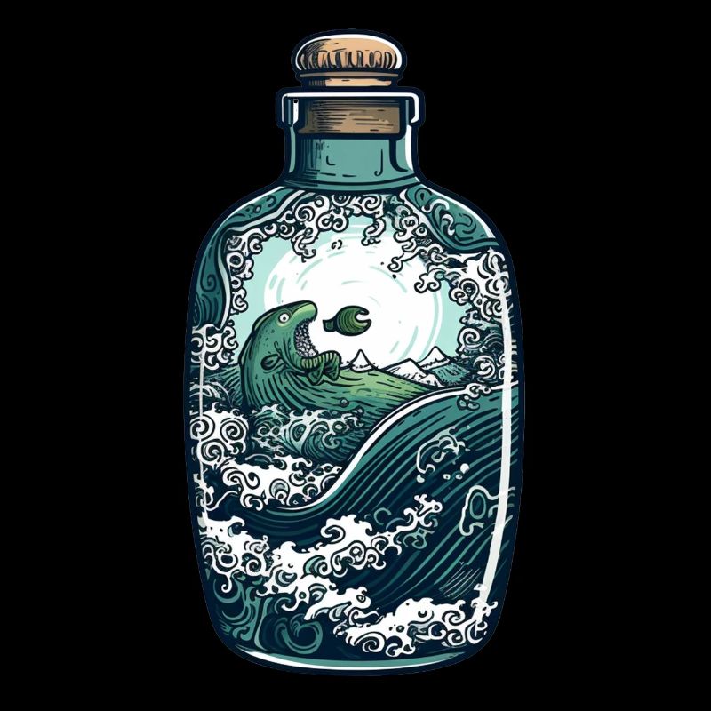 Ocean Bottle Drawing