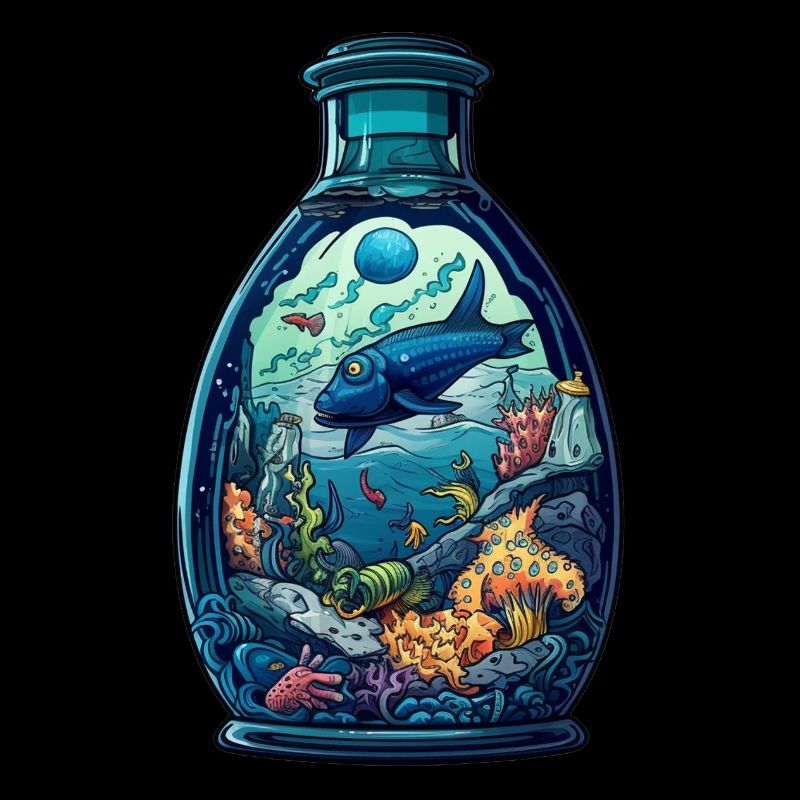 Ocean Bottle Drawing