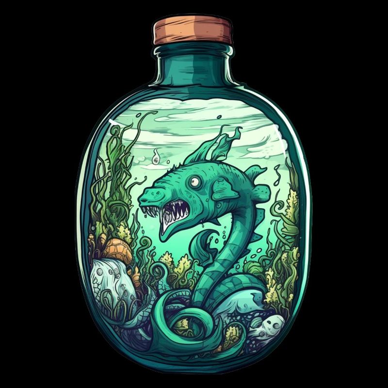 Ocean Bottle Drawing