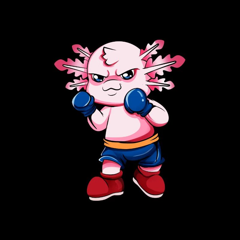 Comic Axolotl macht Karate