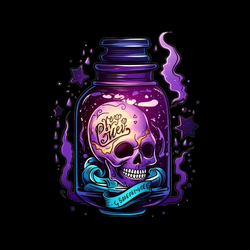 Skull Bottle Drawing