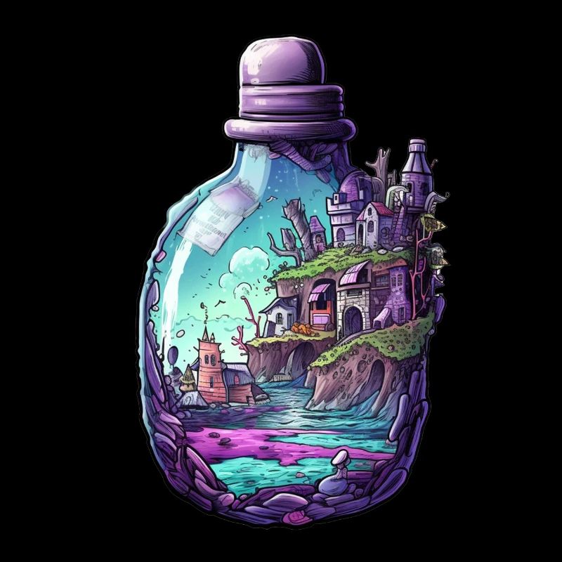Sunken City Bottle Drawing