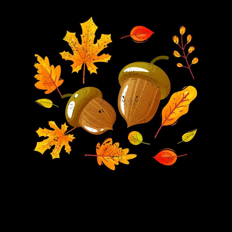 Feuilles d’automne Glands Récolte d’écureuils d’automne