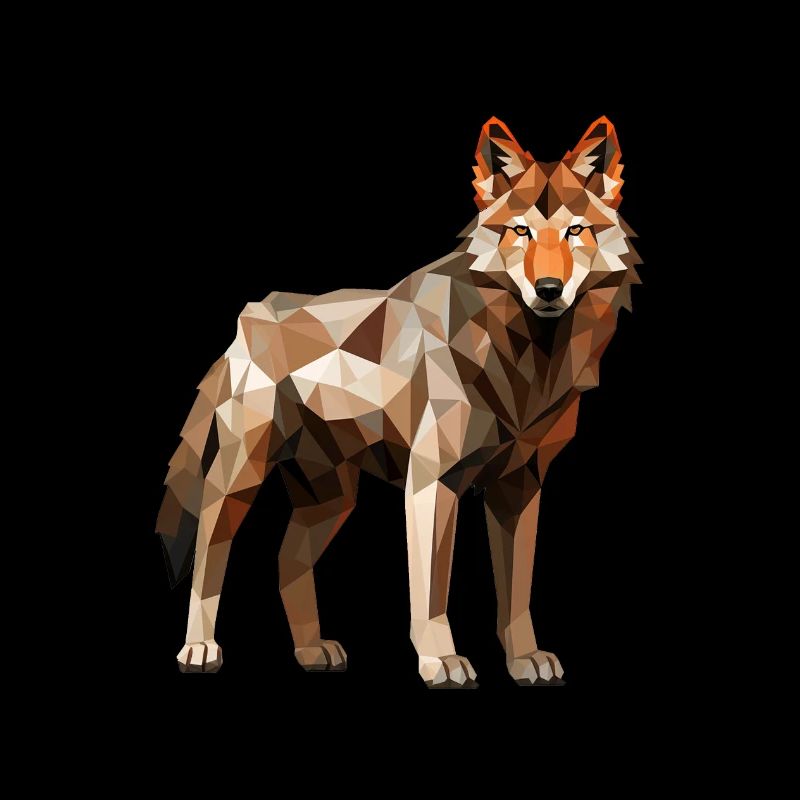 Wolf Geometric Drawing