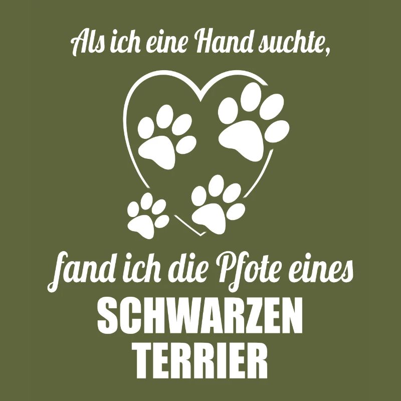 Hand & Pfote - Spruch - Schwarzer Terrier