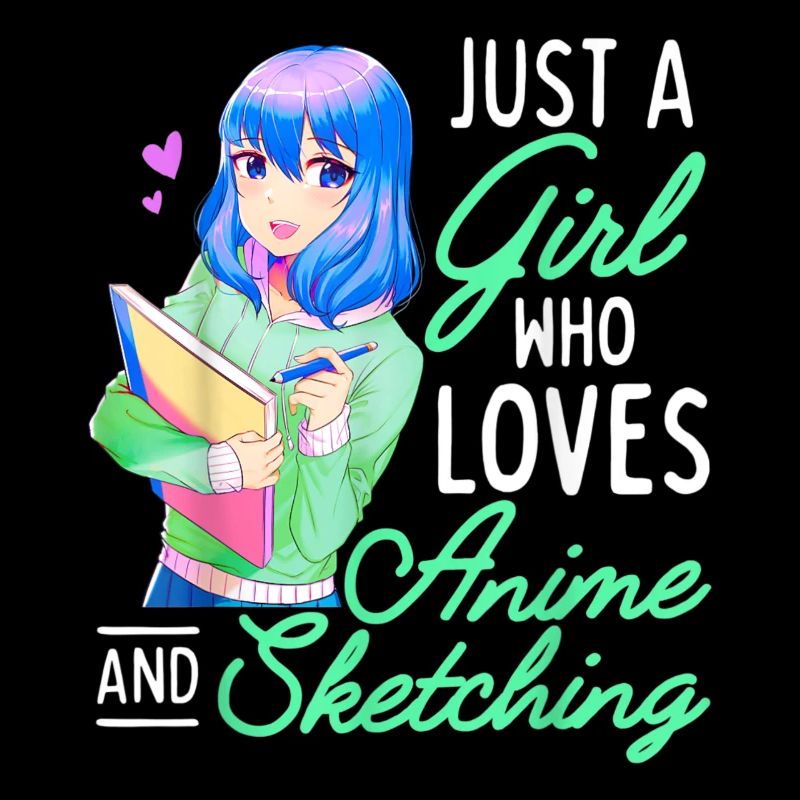 Anime und Skizzieren Nur ein Mädchen, das Anime liebt