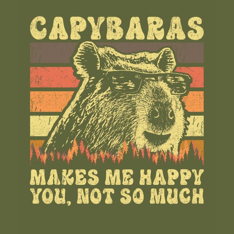 Capybara Retro Saying