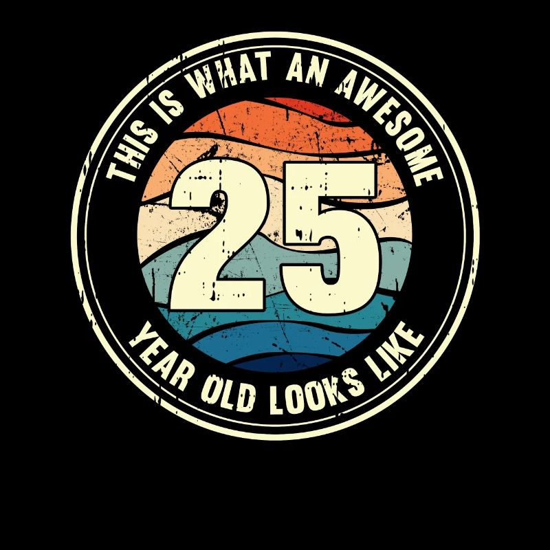 25. Geburtstag so sieht man mit 25 Retro Geschenk