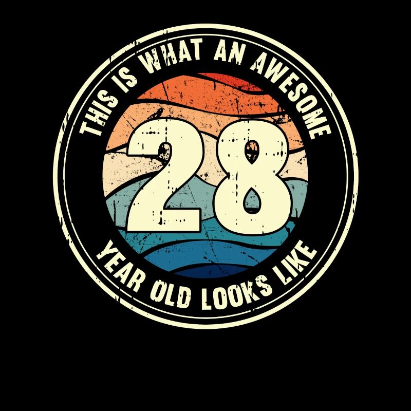28. Geburtstag so sieht man mit 28 Retro Geschenk